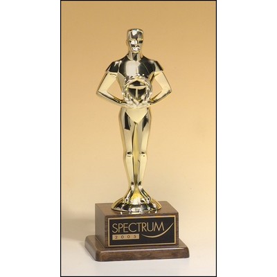 Cast Metal Classic Achiever Figure on Walnut Base (7.25")