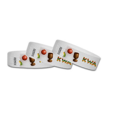 3/4" wide x 10" long - 3/4" Kwanzaa Multi-Color Wristbands Printed 1/0