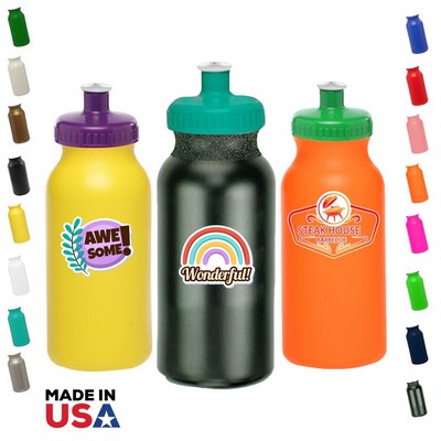 20 Oz. Plastic Sports Water Bottle