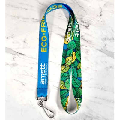 5/8 Recycled Sublimated Full Color PET Eco-friendly Lanyard