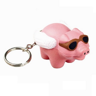 Flying Pig Stress Ball w/Keychain