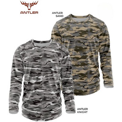 4.4 oz. Antler® Men's Polyester Interlock Long Sleeve T-Shirt