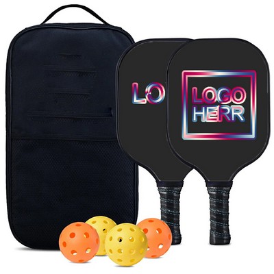 Glass Fiber Pickleball Paddle Set With Blank Bag