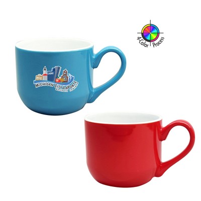 16 Oz. Beach Latte Cup - Red-White (4 Color Process)