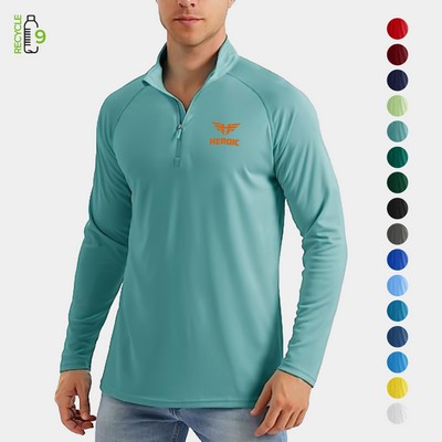 REPREVE® - Men's Quarter Zipper rPET Polyester Raglan Sleeve