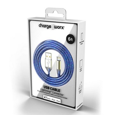 6' Lightning USB Cable - Dark Blue (Case of 48)