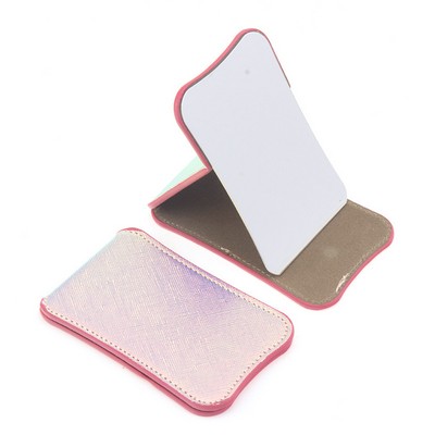 PU Flip Desktop Folding Mirror