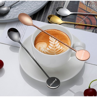 6.3" Long Round Top 304 Stainless Steel Cocktail Mixing Spoon