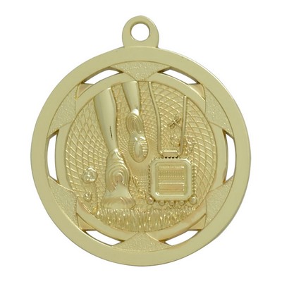 Strata Medal - Cross Country Bright Gold Award Trophy, "