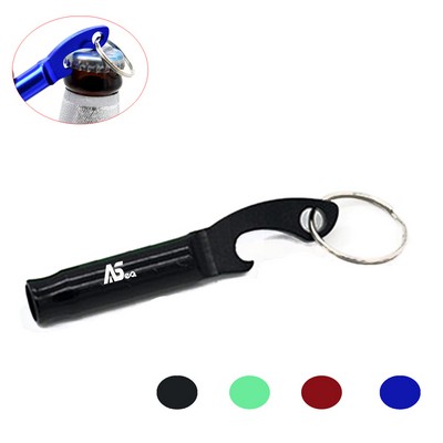 Whistle Key Ring With Bottle Opener