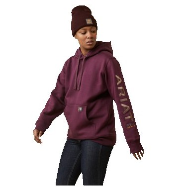 Ariat® Women's Potent Purple/Peppercorn Brown Rebar® Graphic Printed Hoodie