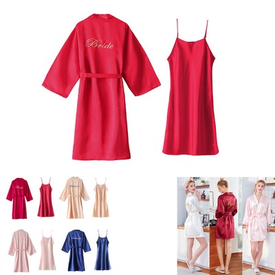 Bride Bridesmaid Satin Robes for Wedding Party