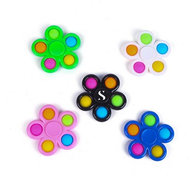 Five Bubble Flower Fidget Push Pop Spinner