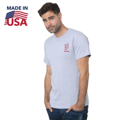 100% USA Union Made Pre-Shrunk Crew Tee Shirt