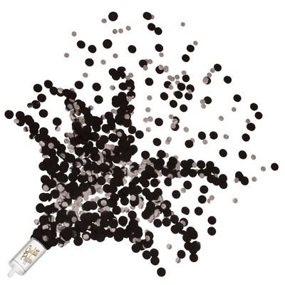 Black paper & Silver plastic Push Up Confetti Poppers