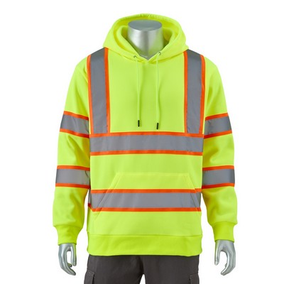 High Visibility Class 3 Two Tone Reflective Tape Safety Hoodie