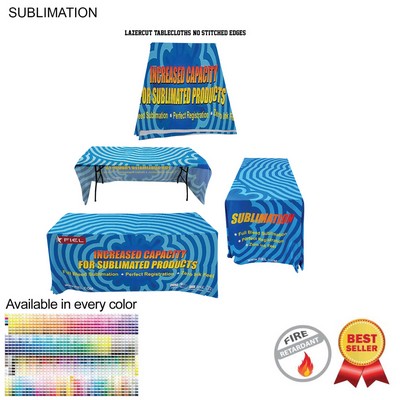 6' LazerCut 3-Sided Sublimated Tablecloth, Drape Style, Open Back