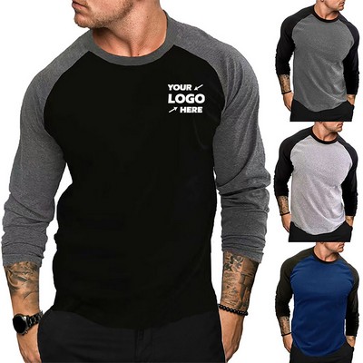 Man's Casual 3/4 Sleeve Baseball T-shirt Jersey Shirt