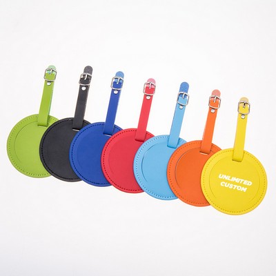 Round PU Leather Travel Luggage Backpacks Tag