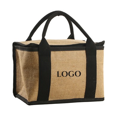 Burlap Insulated Food Delivery Bag