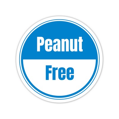 Stock Sticker Circle preprinted with "Peanut Free" (1 1/2" diameter)