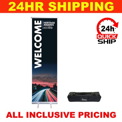 24HR Quickship - Econo Retractable Banner - 24" Full Color, No Minimum