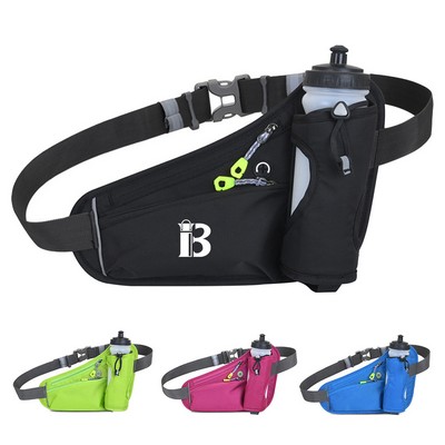 Oxford Fanny Pack Waist Bag with Water Bottle Holder