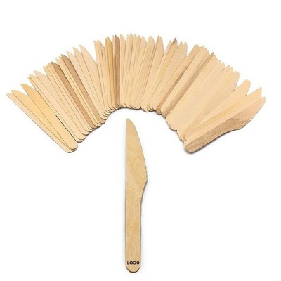 Disposable 6.5" Natural Birchwood Wooden Knives