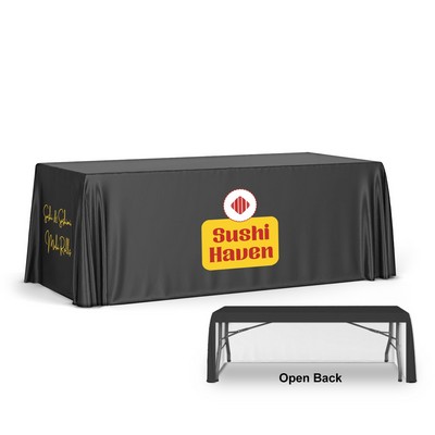 Premium 8' Table Throw Cover, 3-Sided/Open Back