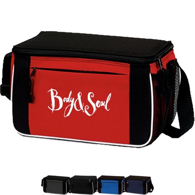 Premium Insulated 8 Pack Lunch Cooler Bag w/ Front Pocket & Side Mesh (11" x 7" x 6")