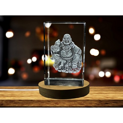 Chinese Buddha 3D Engraved Crystal Keepsake