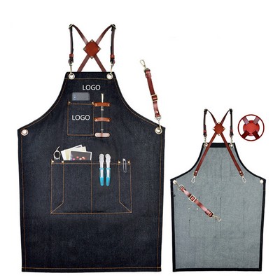 Cotton Canvas Cross Back Adjustable Apron