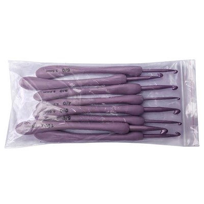 Set of 8 Purple Aluminum Crochet Hooks