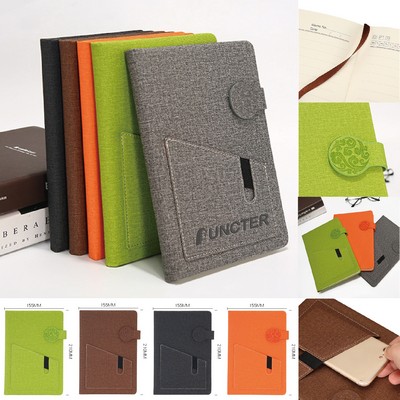 A5 PU Leather Journal with Magnetic Buckle A5 Notebook with Phone Pocket