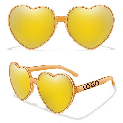 Solid Color Heart Shaped Sunglasses