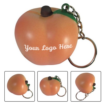 Peach Shape Stress Ball Key Chain