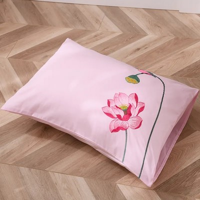 11.8 x 19.7 Inch Embroidery Premium Square Cotton Throw Pillowcase With Hidden Zipper