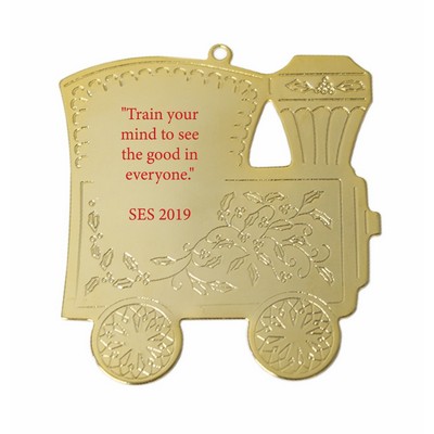 Goldtone Train Ornament