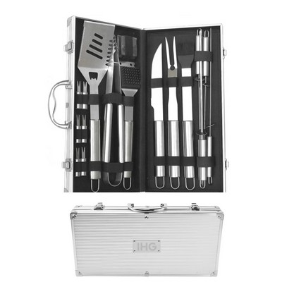 17pcs BBQ Tool Set in Aluminum Case - OCEAN