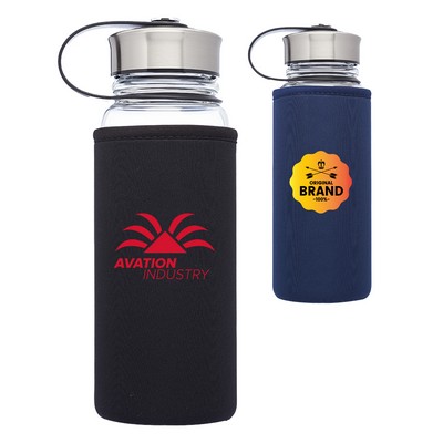 25 oz. Kangaroo Glass Sports Bottles in Neoprene Pouch