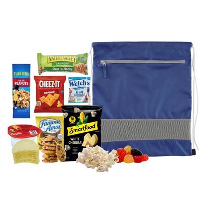 Recycled Drawstring Bag with Snacks