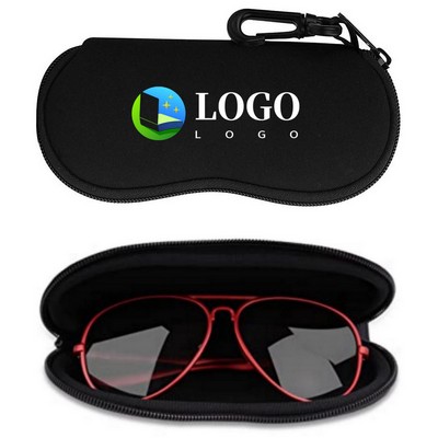 Neoprene Zipper Sunglasses Soft Case With Belt Clip