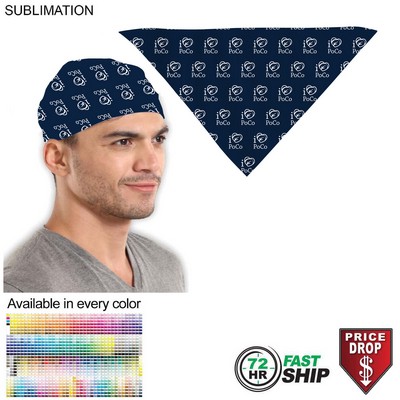 72 Hr Fast Ship - Triangle Bandana, 32x22x22, Stitched Edges, Sublimated Edge to Edge