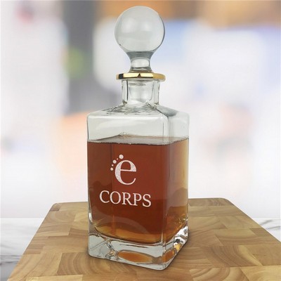 Engraved Corporate Gold Rim Decanter