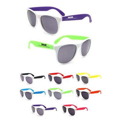 White Frame Neon Sunglasses