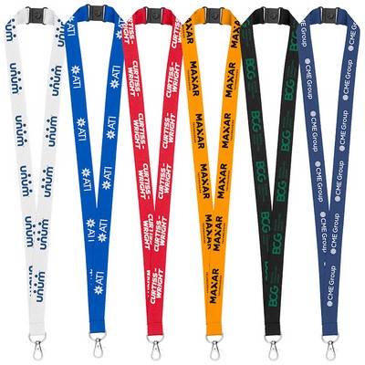 3/4" Eco Friendly rPET Lanyard with Safety Breakaway