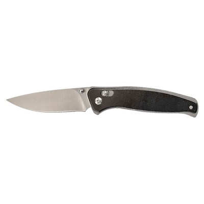 4 1/2" Black Button Lock Folding Knife with Clip