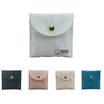 Velvet Jewelry Pouches With Snap Button