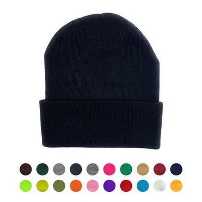 Toboggan Cuffed Soft Knit Blank Beanies