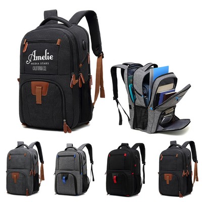 Large Capacity Laptop Backpack w/ USB Charging Port